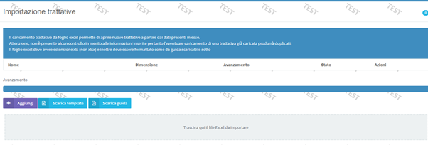 Importa trattative da excel
