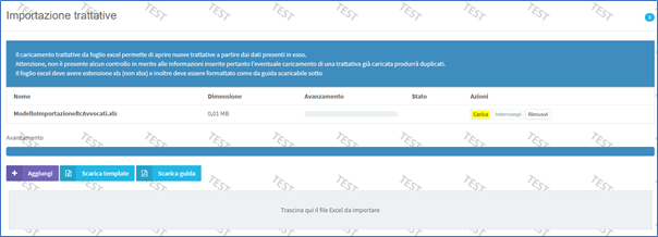 Importa trattative da excel